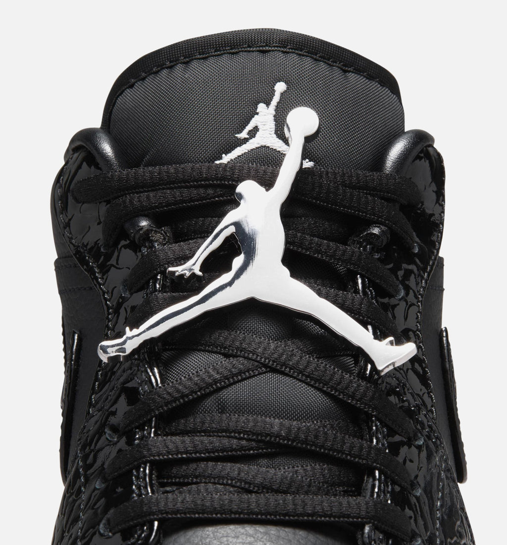Air Jordan 1 Low Patent Elephant Womens Lifestyle Shoe | Black/White/Metallic Silver