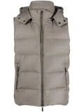 Moorer hooded sleeveless padded gilet