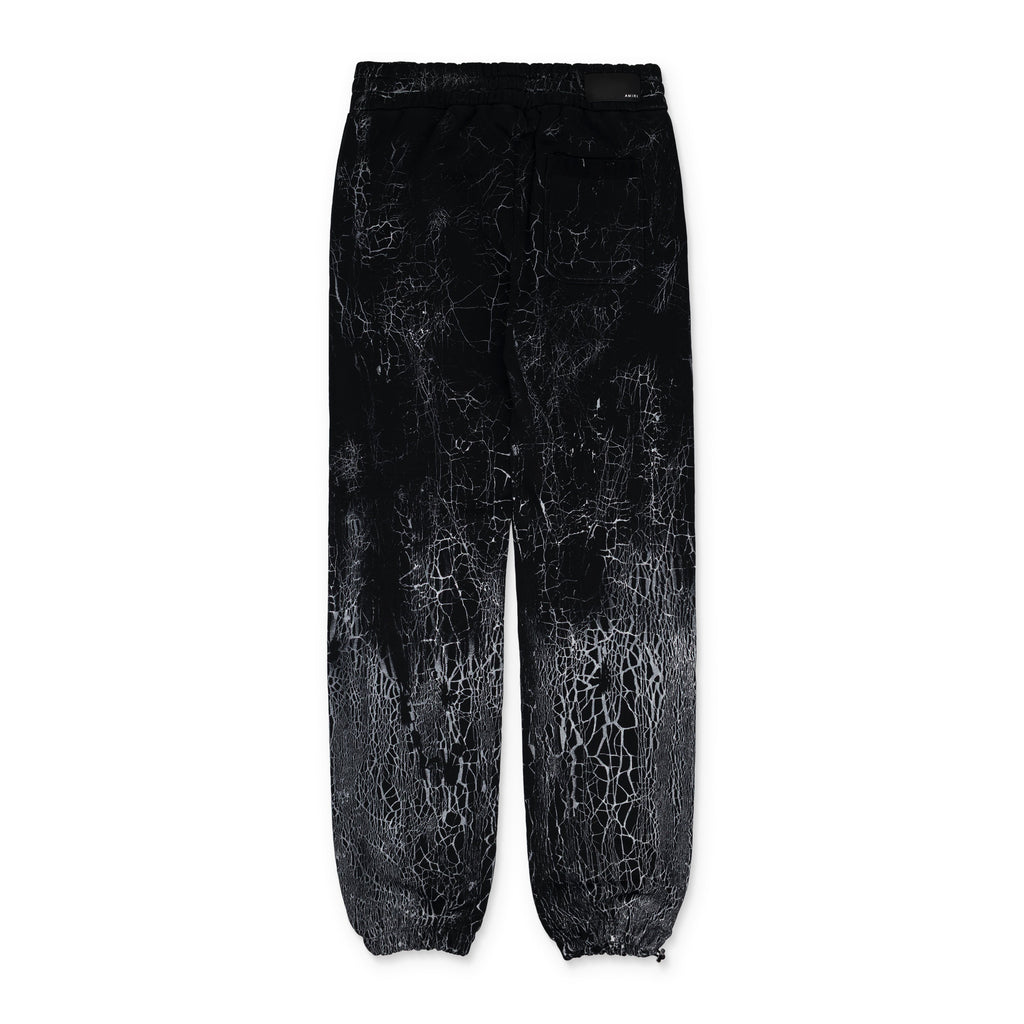 Black Cracked Dye Logo Sweatpants