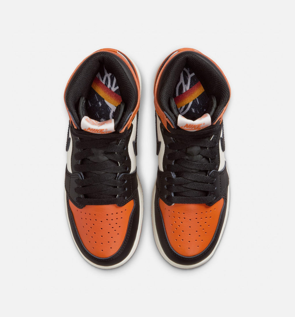 Air Jordan 1 Retro High OG Shattered Backboard – Grade School Lifestyle Shoe in Black/Sail/Starfish