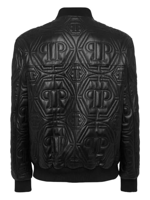 Philipp Plein embossed monogram bomber jacket