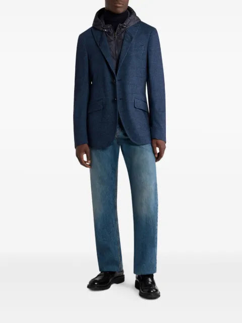 ETRO herringbone removable-hood jacket
