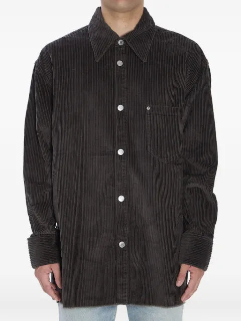 AMI Paris corduroy patch-pocket shirt jacket