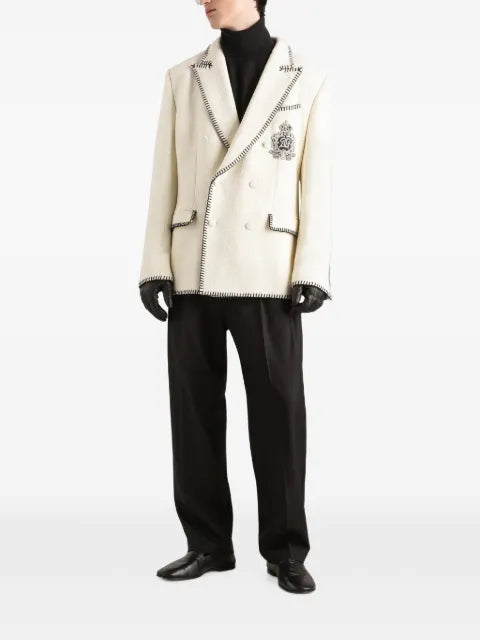 Dolce & Gabbana tweed double-breasted jacket with embroidery