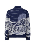 Laneus jacquard-knit boxy-fit cardigan