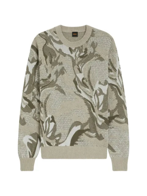 BOSS Afloralo floral-intarsia sweater