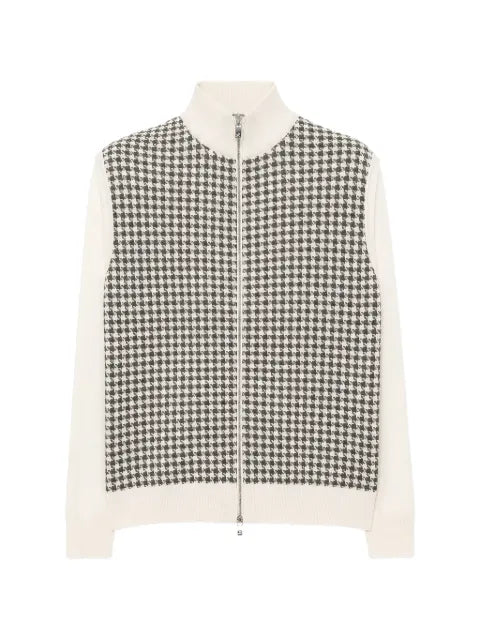 Tombolini houndstooth-pattern zip-up jacket
