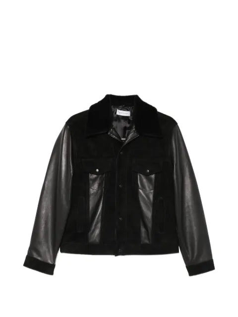 Ernest W. Baker panelled leather jacket