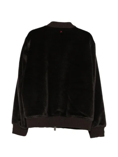 Isaia Varsity faux-fur ribbed-trim bomber jacket