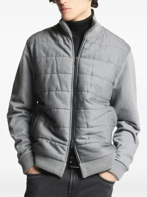Fay quilted ribbed-trim jacket