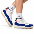 Air Jordan 11 Retro White Navy and Red Unisex Sneakers Style 10