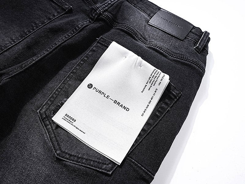 Purple Brand Distressed Black Washed Jeans