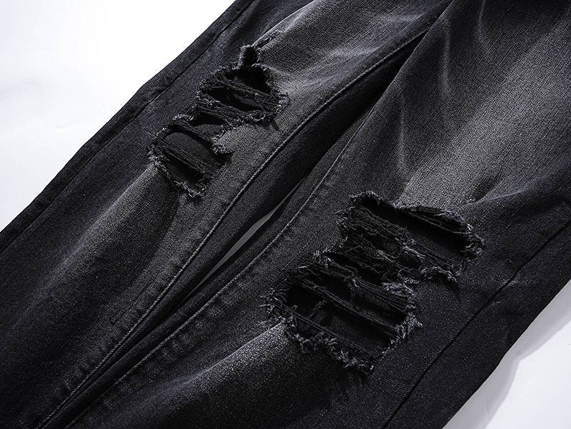 Purple Brand Distressed Black Washed Jeans