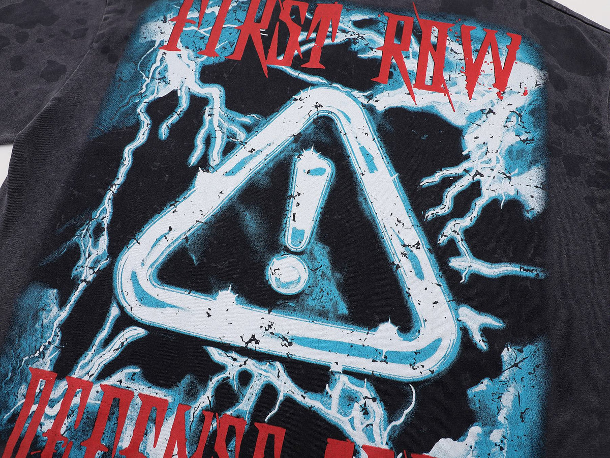 FIRST ROW Warning Not So Quiet Wolf Cropped T-Shirt