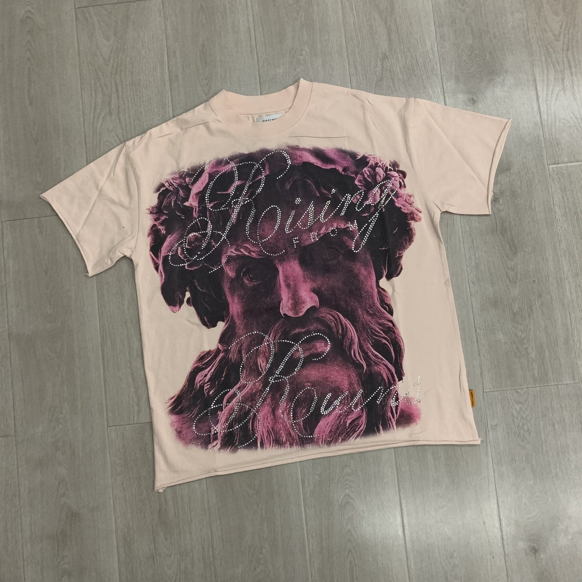 FIRST ROW Rhinestone Graphic Short-Sleeve T-Shirt
