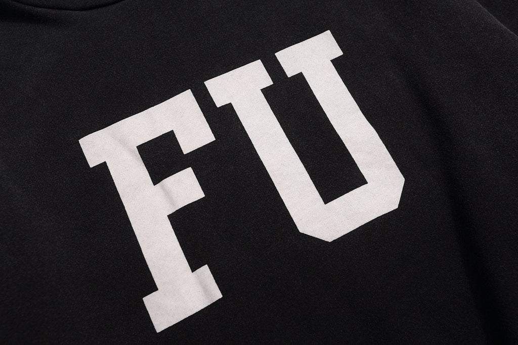 Fear of God Black Text Graphic Pullover Hoodie