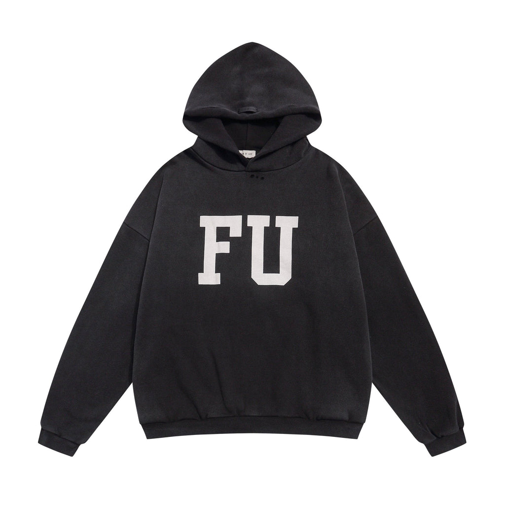 Fear of God Black Text Graphic Pullover Hoodie