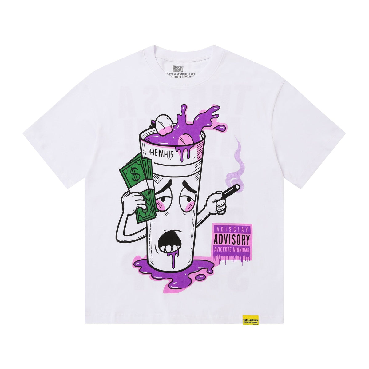 THAT'S A AWFUL LOT OF COUGH SYRUP White Front & Back Graphic T-Shirt