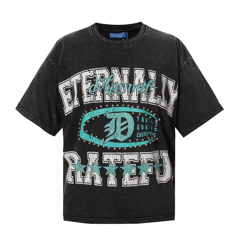 R3BEL Eternally Grateful Rhinestone Graphic T-Shirt