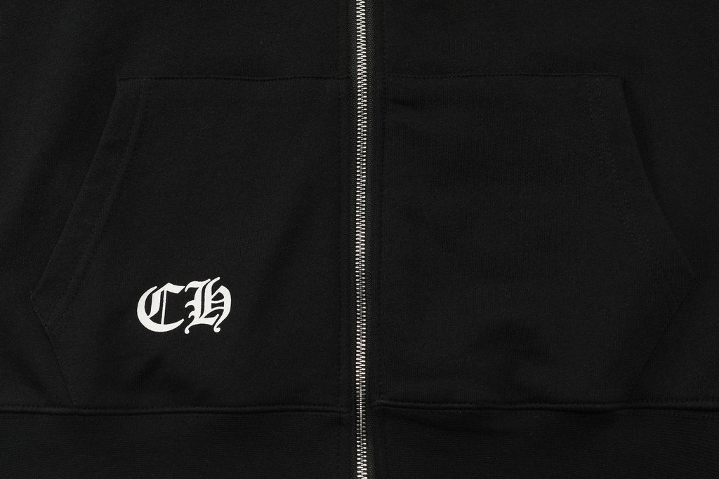 Chrome Hearts Blue Sanskrit Cross Zip Hoodie