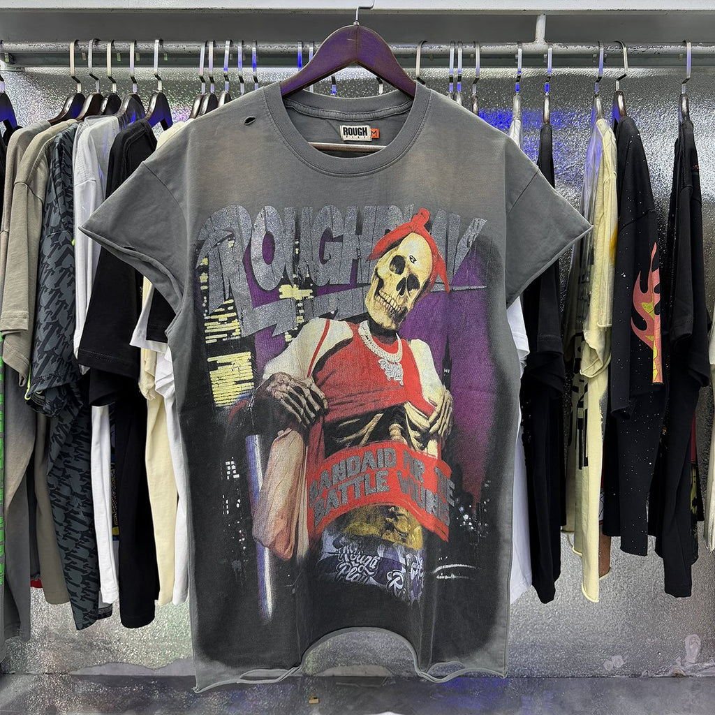 Rough Play Skull Globe Sleeveless T-Shirt