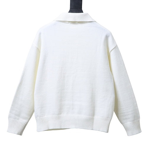 AMI Paris Ami De Coeur Polo Sweater White