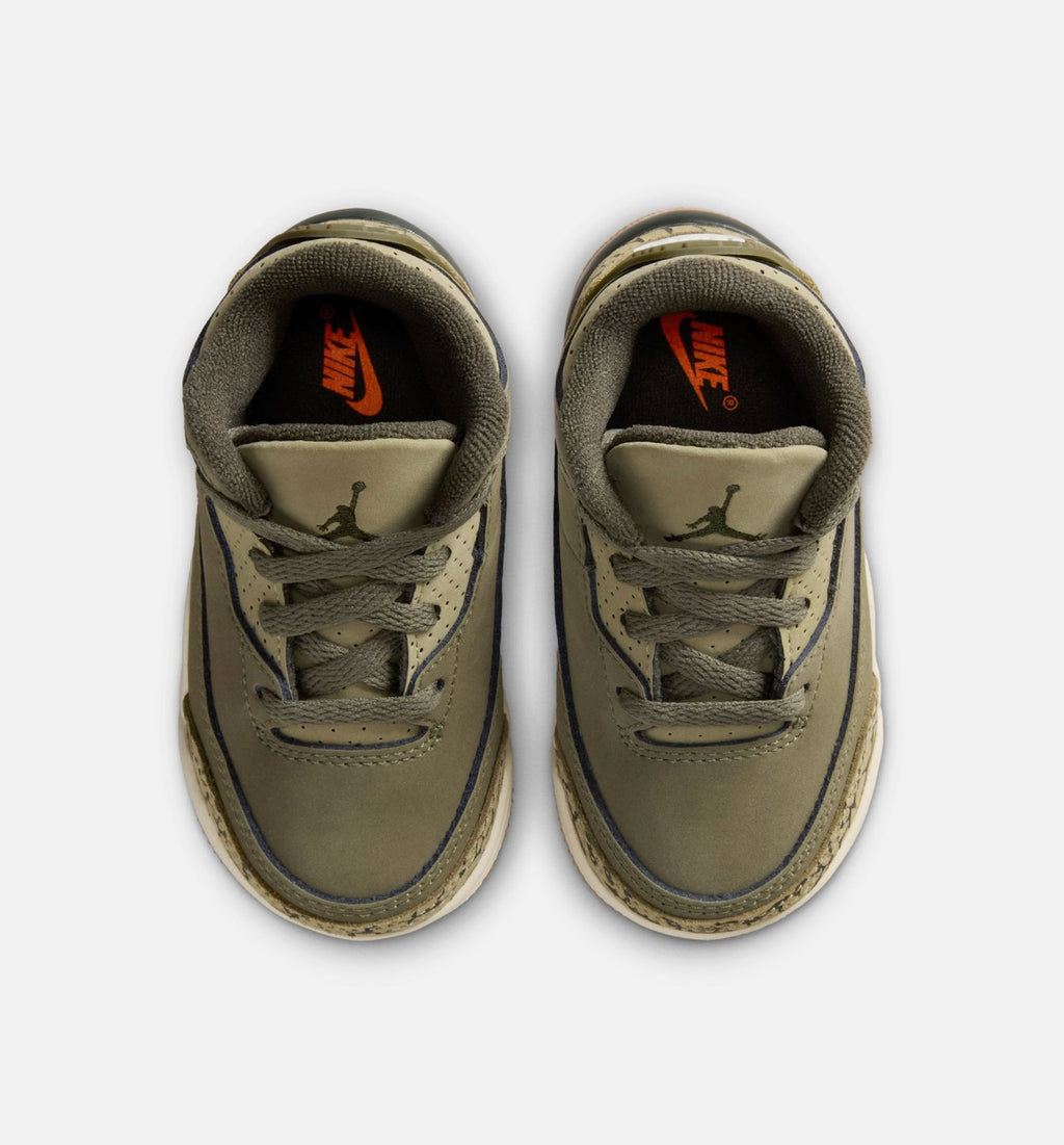 Air Jordan 3 Retro Medium Olive | Infant/Toddler Lifestyle Shoe | Medium Olive/Sequoia/Light Olive/Sail