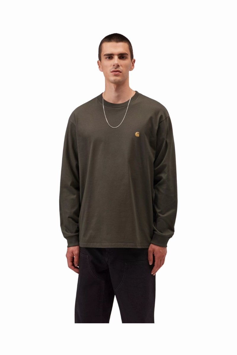 CARHARTT WIP CHASE TEE L/S Shungite / Gold