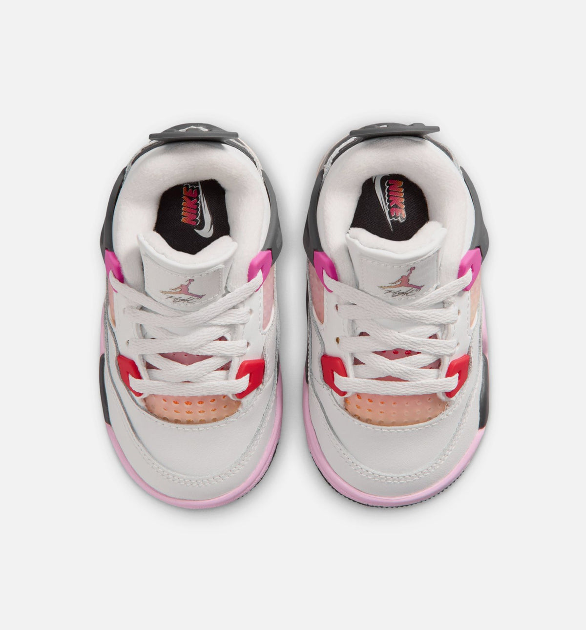 Air Jordan 4 Retro Comic Baby & Toddler Sneakers - White / Pink / Smoke Grey