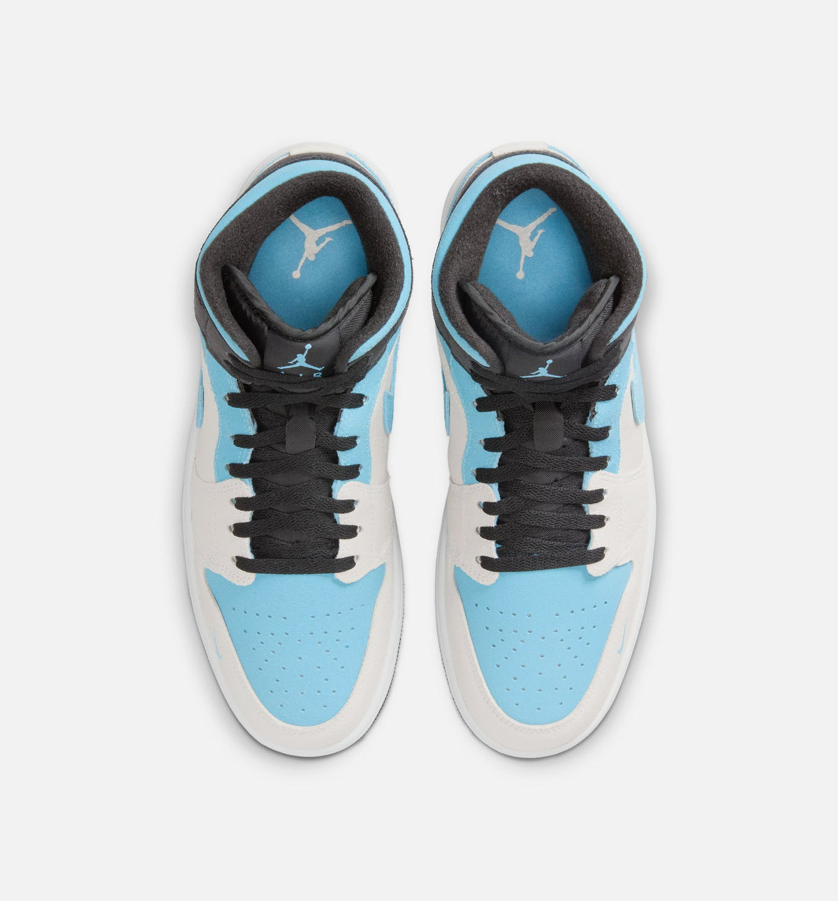 Air Jordan 1 Mid SE Men's Sneakers - Summit White / Cool Blue / Black