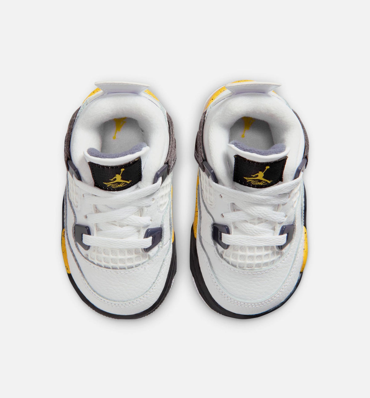Air Jordan 4 Retro 'Rare Air' Infant Toddler Lifestyle Shoes | White / Dark Blue Grey / Black / Tour Yellow