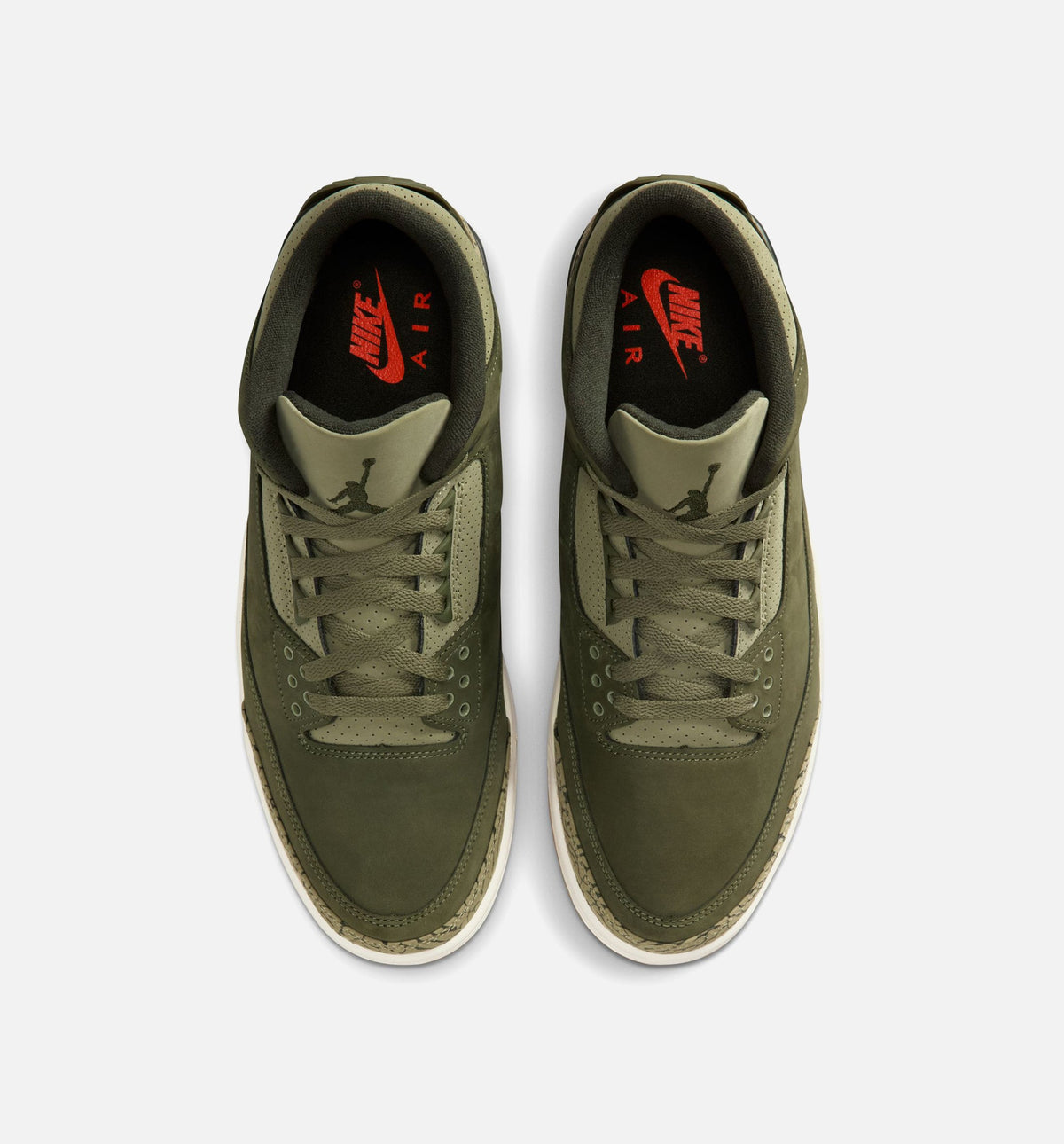 Air Jordan 3 Retro Medium Olive Men's Sneakers - Medium Olive / Sequoia / Neutral Olive / Sail / Total Crimson