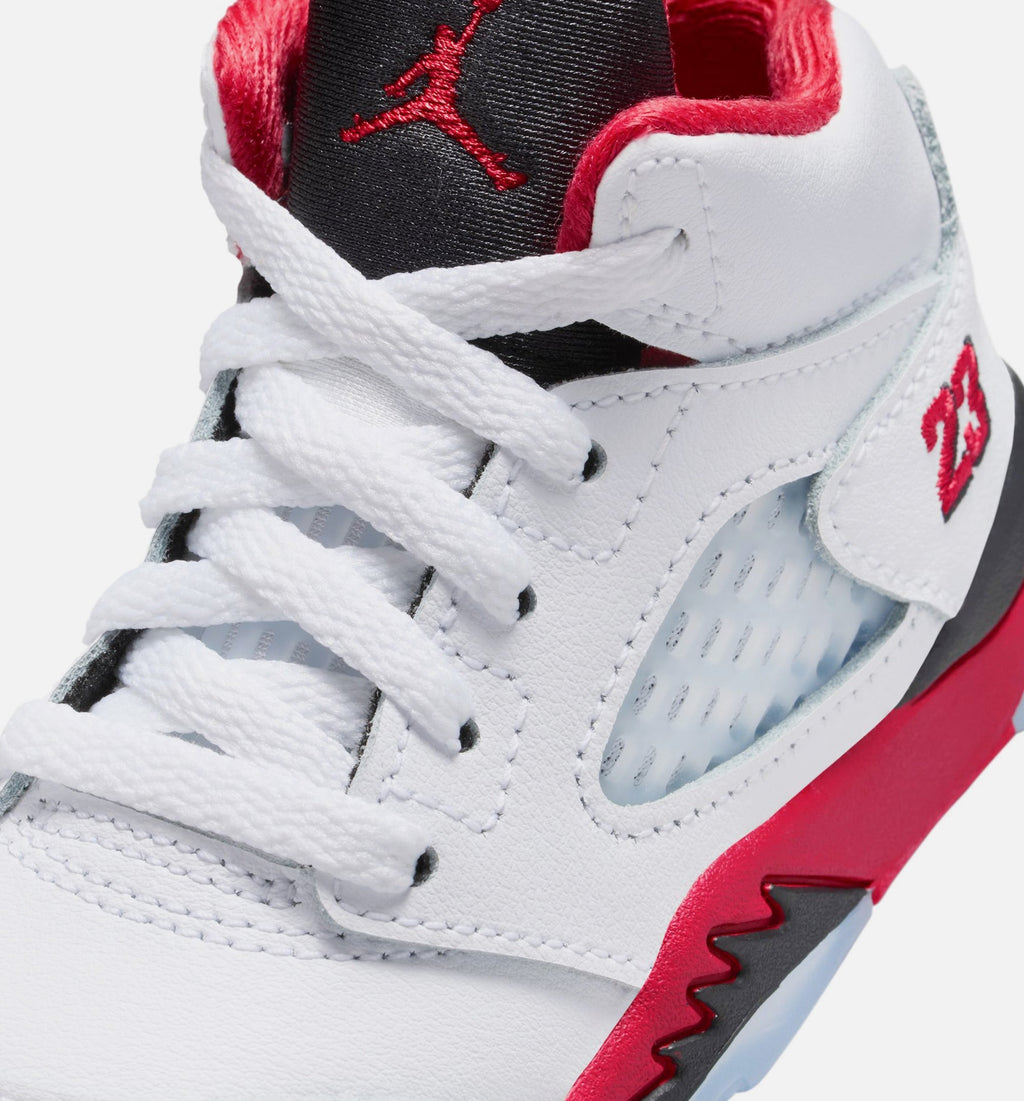 Air Jordan 5 Retro Fire Red Infant/Toddler Lifestyle Shoes - Fire Red/White