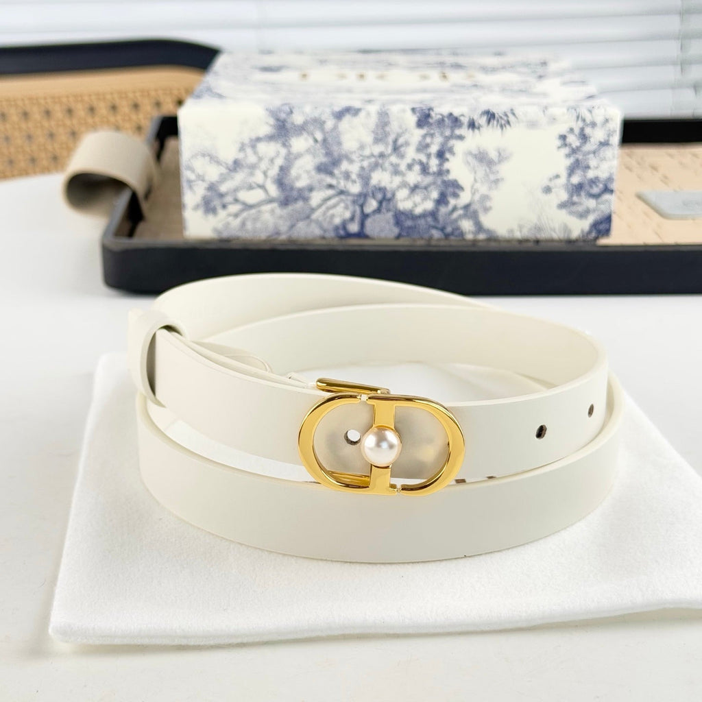 DIOR 25S BELT 20 MM IN WHITE CALFSKIN 564607