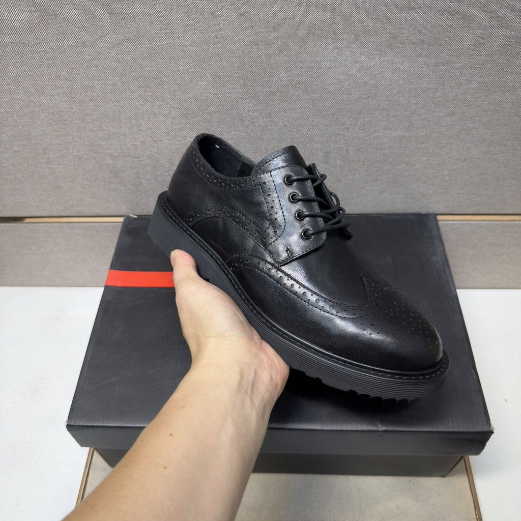 Prada Black Brogue Lace-Up Shoes