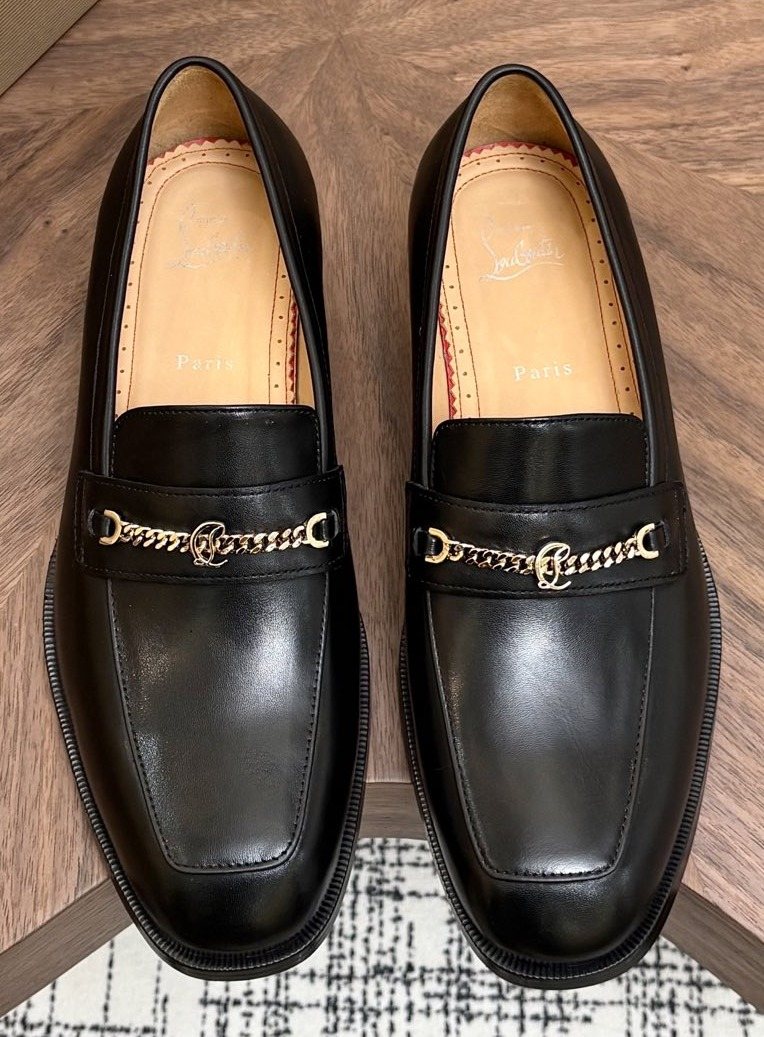 Black Chain Detail Loafers