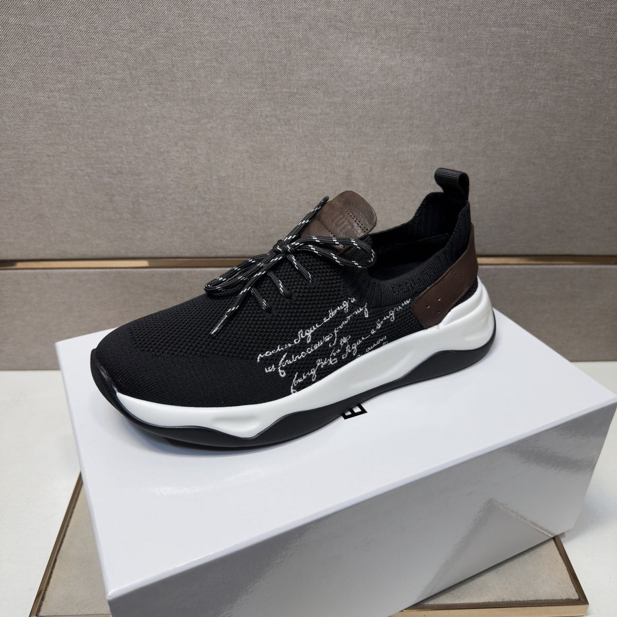Berluti Black Mesh Lace-Up Sneakers