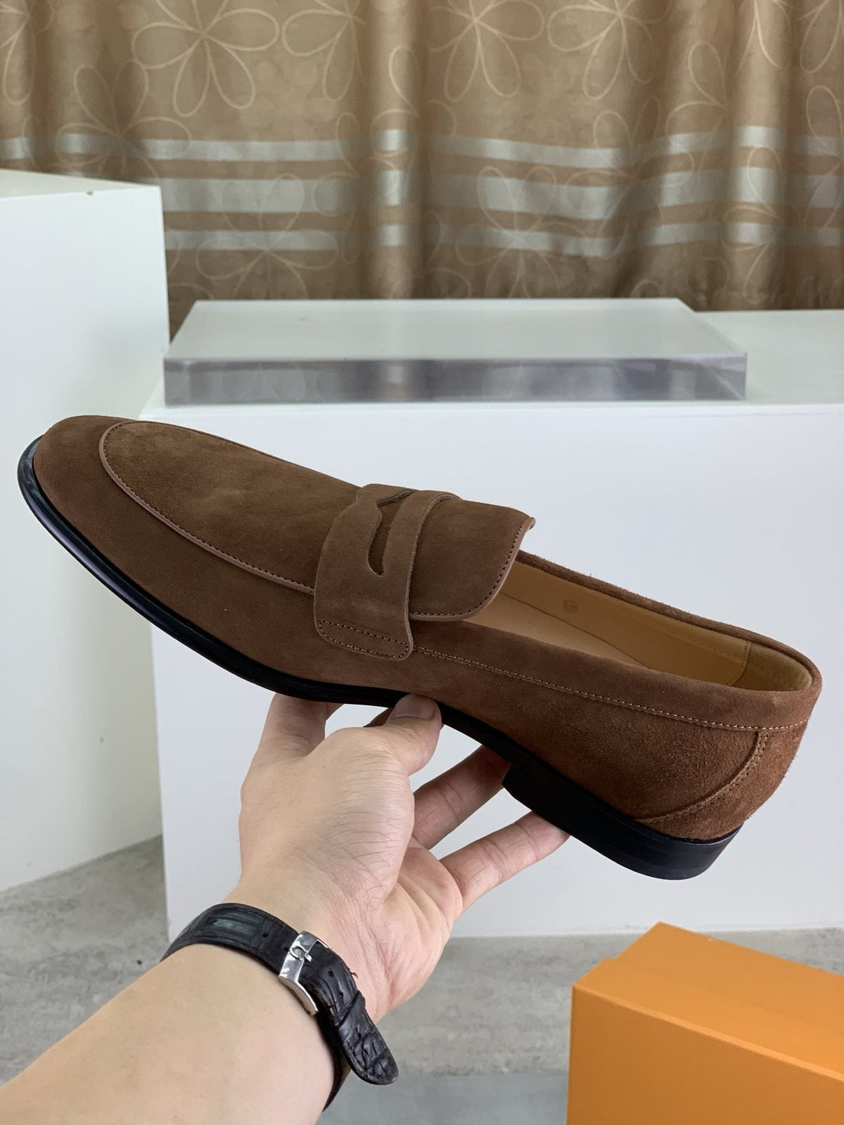 TOD'S Brown Suede-Look Penny Loafers