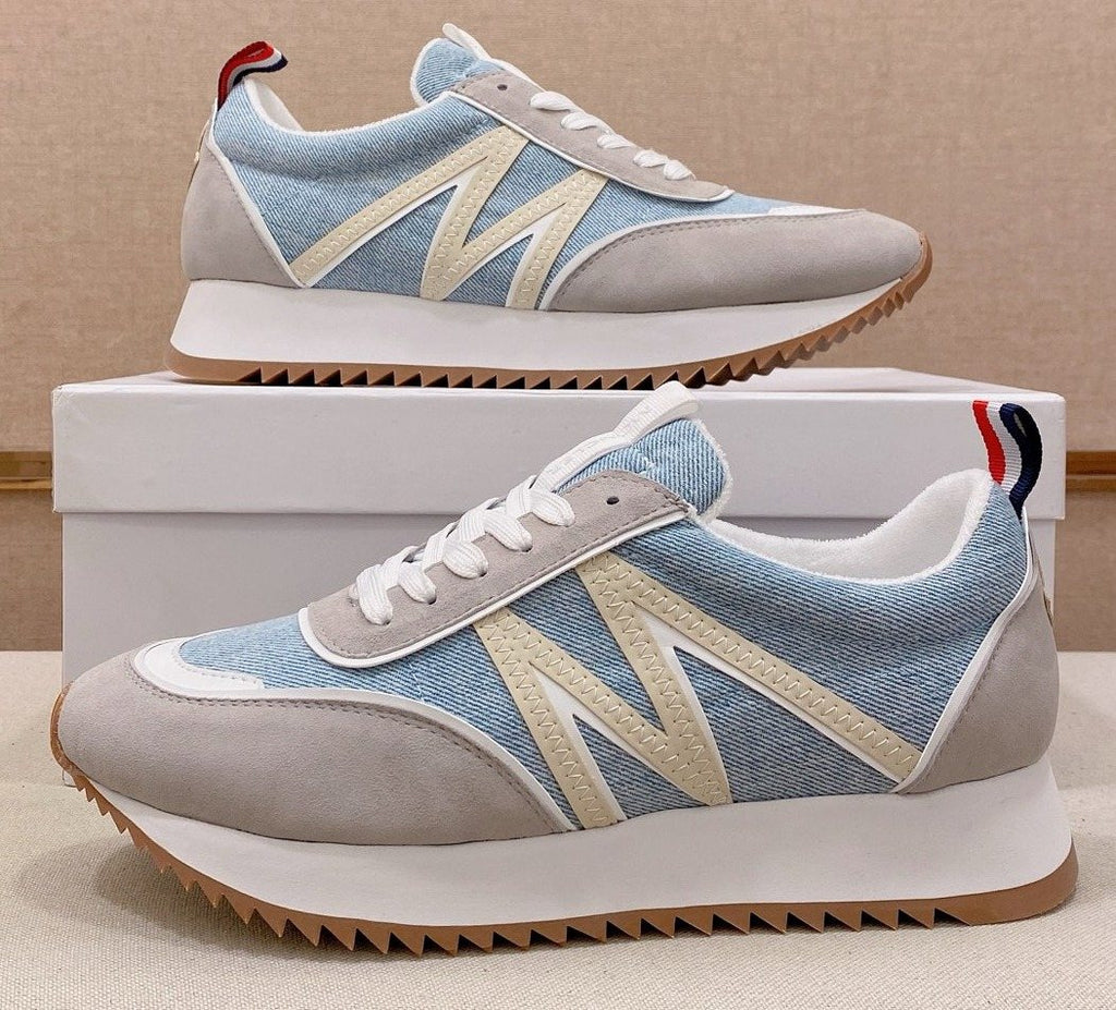 Men's Light Blue and Gray Low-Top Sneakers