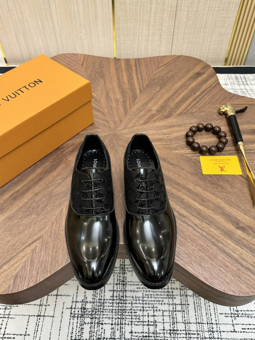 Louis Vuitton Men's Textured Vamp Lace-Up Dress Shoes