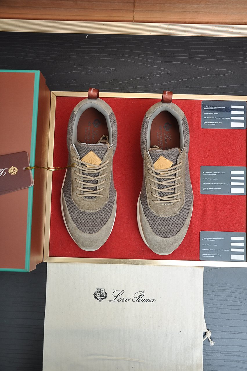 Loro Piana Men's Textured Lace-Up Sneakers