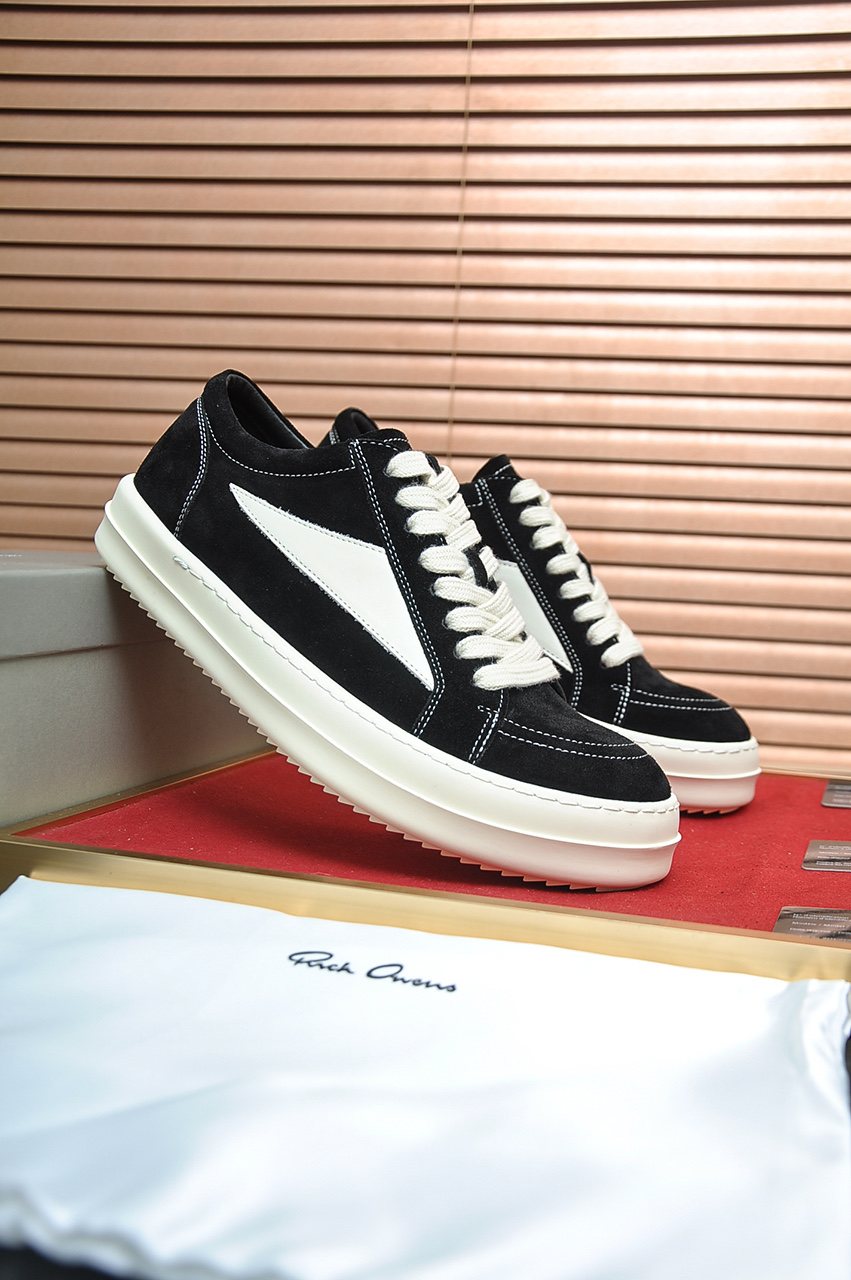 Rick Owens Contrast-Panel Platform Sneakers