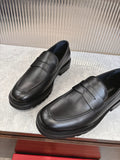Ferragamo Black Leather Loafers