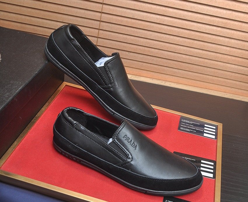Prada Men's Smooth Slip-On Shoes