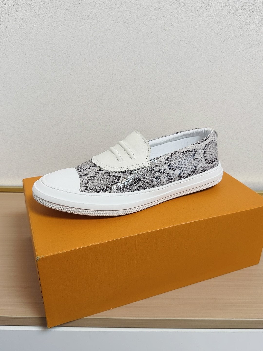 Gucci White-Toe Slip-On Shoes
